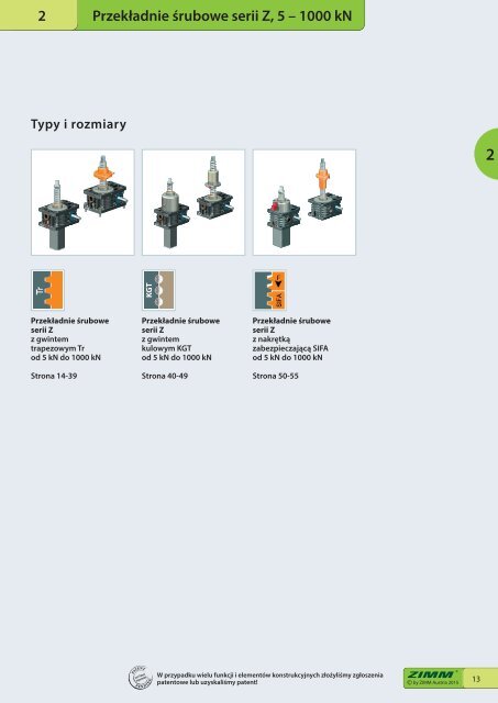 Przekładnie śrubowe | ZIMM Catalogue XII 1.1 - PL