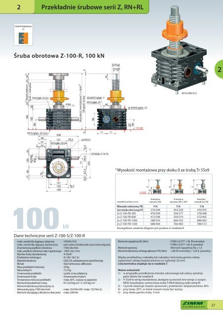 Przekładnie śrubowe | ZIMM Catalogue XII 1.1 - PL