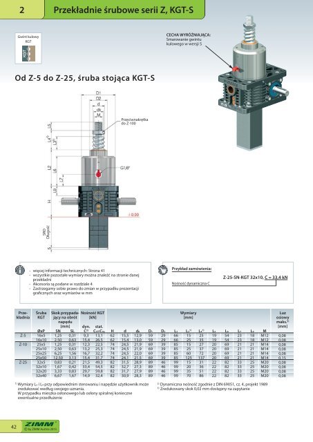 Przekładnie śrubowe | ZIMM Catalogue XII 1.1 - PL