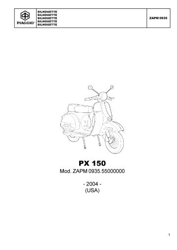 CATALOGUE OF SPARE PARTS VESPA PX 150 MOD. '04 USA