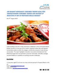 JSB Market Research: Consumer Trends Analysis: Understanding Consumer Trends and Drivers of Behavior in the US Prepared Meals Market