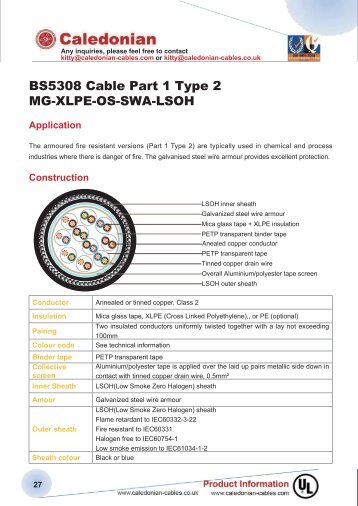 BS5308 Cable Part 1 Type 2 MG-XLPE-OS-SWA-LSOH