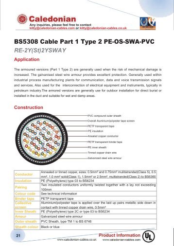 BS5308 Cable Part 1 Type 2 PE-OS-SWA-PVC