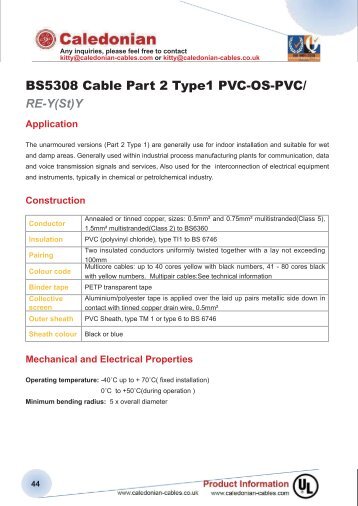 BS5308 Cable Part 2 Type1 PVC-OS-PVC/