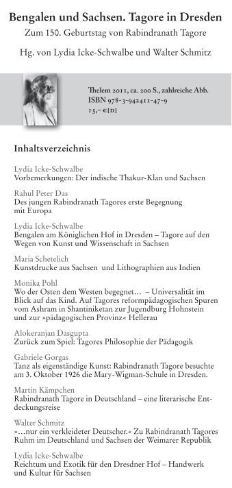 Bengalen und Sachsen. Tagore in Dresden - Deutsch-Indische ...