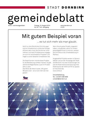 Dornbirner Gemeindeblatt KW 33 vom 15.08.2014