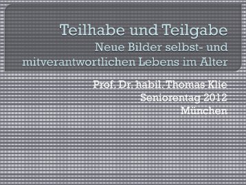 Teilhabe und Teilgabe Neue Bilder selbst- und mitverantwortlichen ...