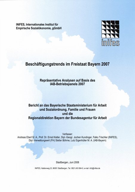 BeschÃ¤ftigungstrends im Freistaat Bayern 2007 - Bayerisches ...