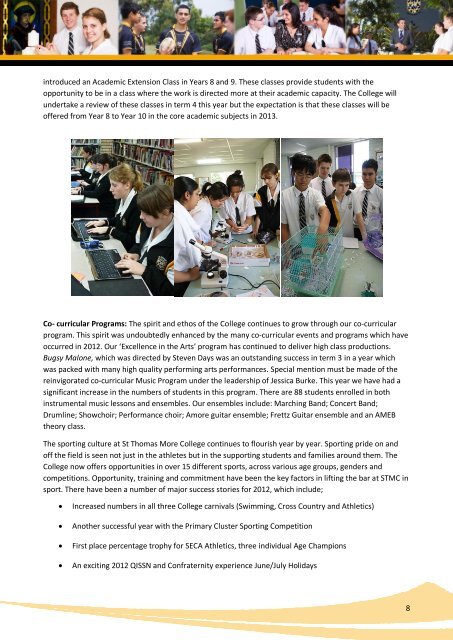 School Renewal Action Plan - St Thomas More College