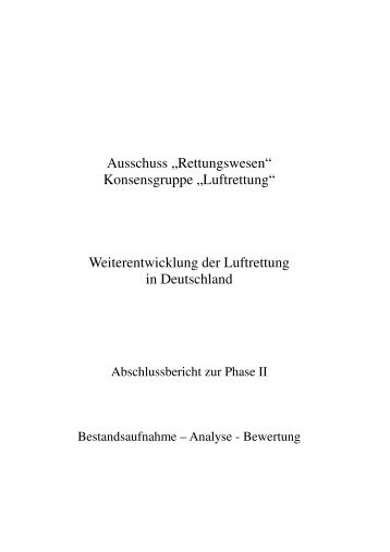 Grundsätze für die Weiterentwicklung der Luftrettung in Deutschland