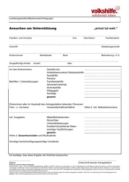 Formular Ansuchen 2010