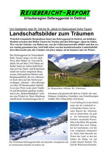 Defereggental: Landschaftsbilder zum Träumen