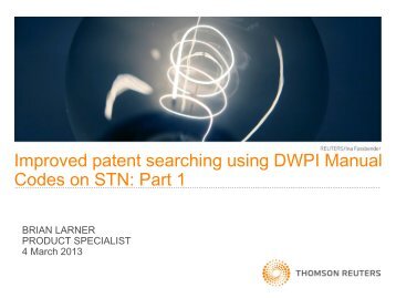 Improved patent searching using DWPI Manual ... - STN International