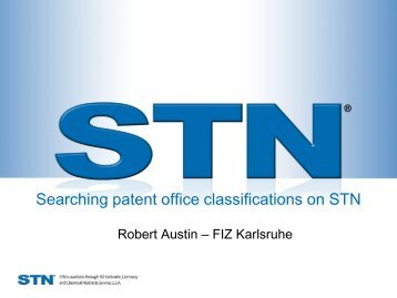 Searching patent classifications on STN - STN International