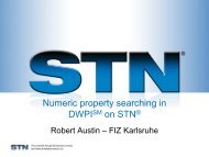 Numeric property searching in Derwent World ... - FIZ Karlsruhe