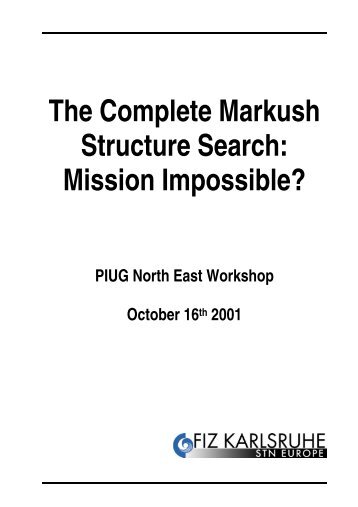 The Complete Markush Structure Search ... - STN International