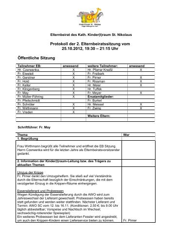 Protokoll der 2. Sitzung - St. Nikolaus Wendelstein