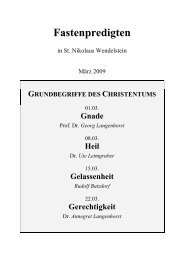 Fastenpredigten als pdf zum herunter laden - St. Nikolaus Wendelstein