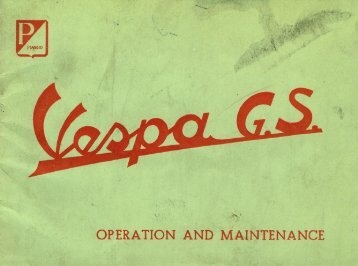 OPERATION AND MAINTENANCE MANUAL Vespa GS (VS1T) 1956