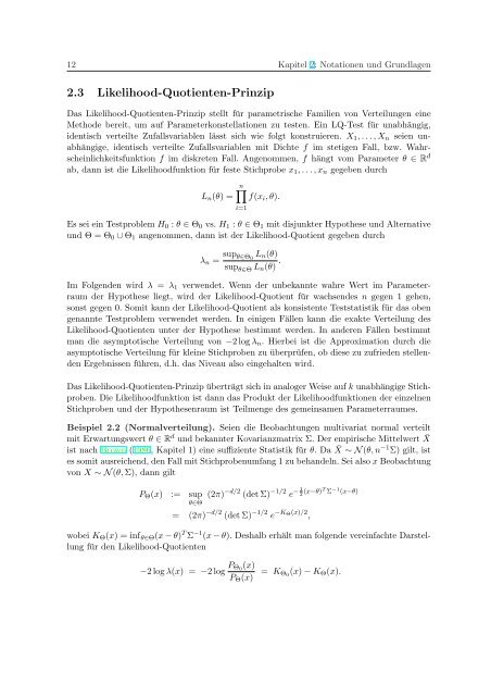 Die asymptotische Verteilung des Likelihood-Quotienten-Tests für ...