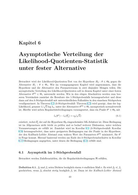 Die asymptotische Verteilung des Likelihood-Quotienten-Tests für ...