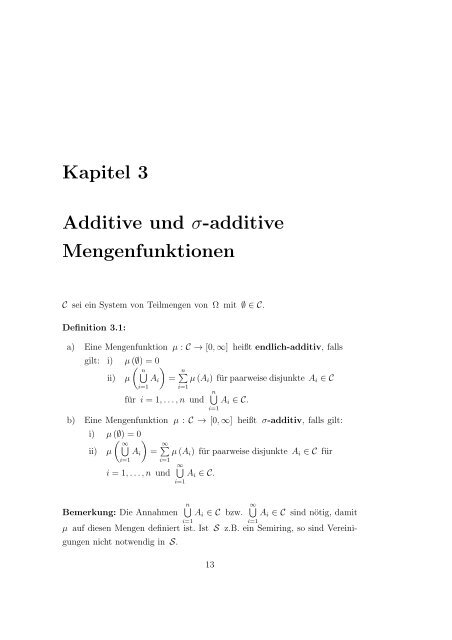 Wahrscheinlichkeitstheorie - Abteilung fÃ¼r Mathematische Stochastik