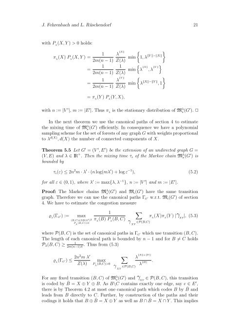 Analysis of Markov chain algorithms on spanning trees, rooted ...
