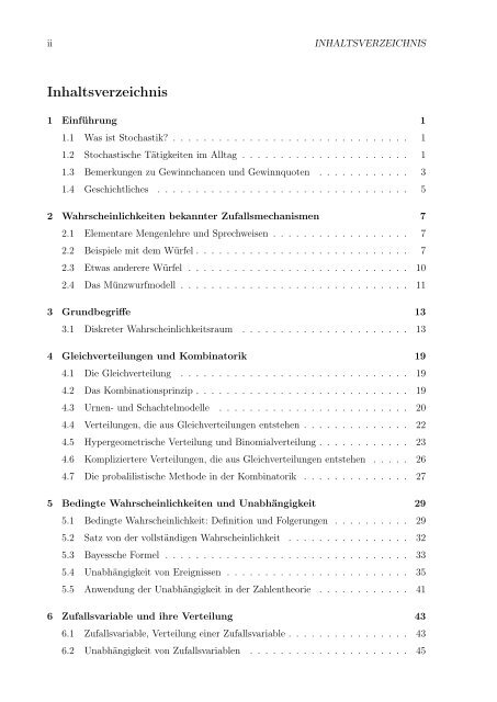 EinfÃ¼hrung in die Stochastik, Prof. Lerche - Abteilung fÃ¼r ...