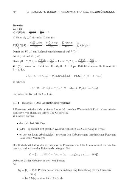 EinfÃ¼hrung in die Stochastik, Prof. Lerche - Abteilung fÃ¼r ...