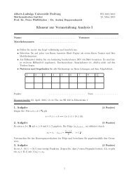 Klausur zur Veranstaltung Analysis I - Abteilung fÃ¼r Mathematische ...