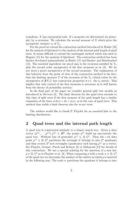 On the Internal Path Length of dâdimensional Quad Trees