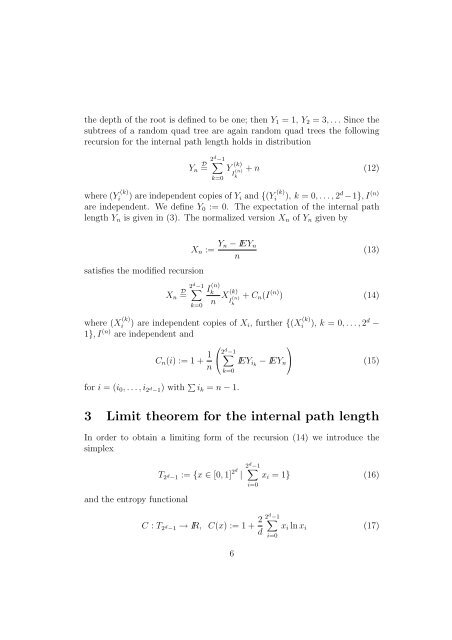 On the Internal Path Length of dâdimensional Quad Trees