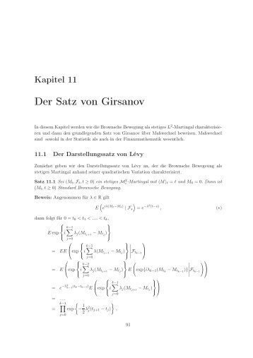 Der Satz von Girsanov