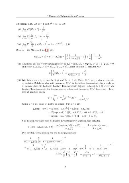 Stochastische Populationsmodelle - Abteilung fÃ¼r Mathematische ...