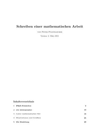 Schreiben einer mathematischen Arbeit - Abteilung fÃ¼r ...