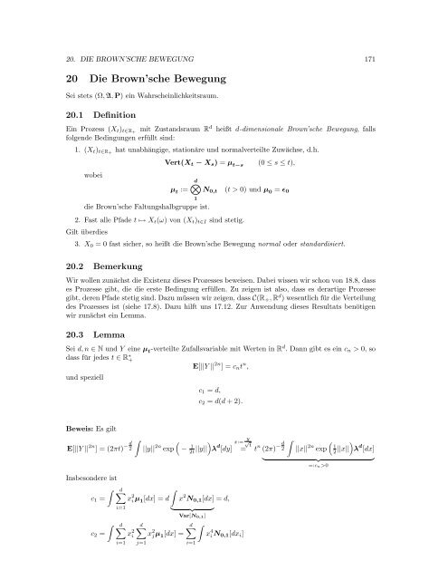 Skriptum zur Wahrscheinlichkeitstheorie