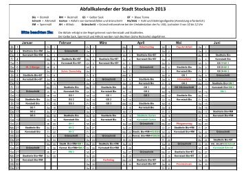 Abfallkalender der Stadt Stockach 2013