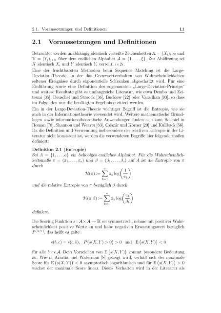 Muster und Alignments in zufÃ¤lligen Zeichenketten - Abteilung fÃ¼r ...