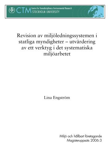 Revision av miljÃ¶ledningssystemen i statliga myndigheter