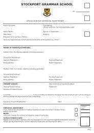 Download the Senior School admission form (pdf) - Stockport ...