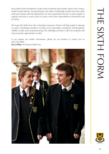 Information Book Just for Starters - Stockport Grammar School