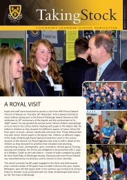 Taking Stock issue 47, winter 2010/2011 - Stockport Grammar School