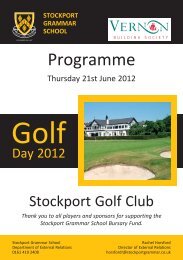 Download the golf day programme 2012 (pdf) - Stockport Grammar ...