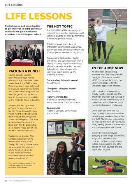 Taking Stock issue 52, autumn 2012 - Stockport Grammar School