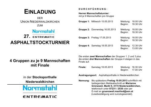 Einladung zum ausdrucken - Stocksport Tirol