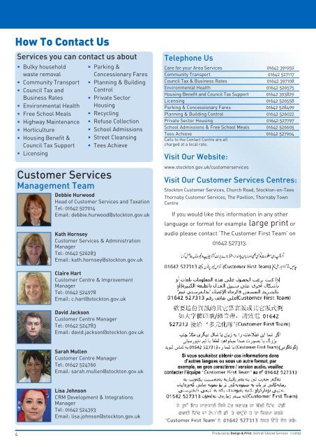 Customer Services - Stockton-on-Tees Borough Council