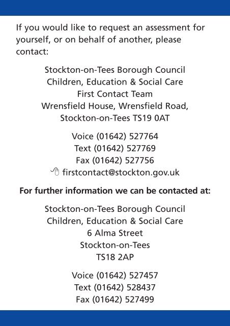 Services for People - Stockton-on-Tees Borough Council