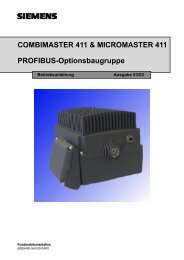 COMBIMASTER 411 & MICROMASTER 411 PROFIBUS ...