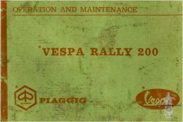 OPERATION AND MAINTENANCE Vespa Rally 200 (VSE1T) 1972 