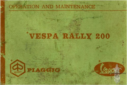 OPERATION AND MAINTENANCE Vespa Rally 200 (VSE1T) 1972 